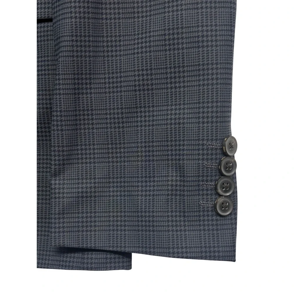 Rhone XL Blue Plaid Commuter Blazer Jacket Sport Suit Coat Slim Unstructured